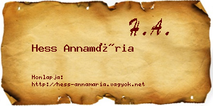 Hess Annamária névjegykártya